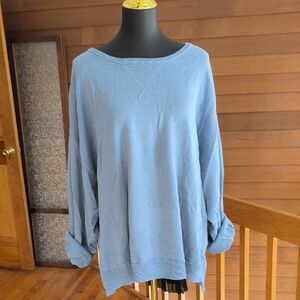 Casual Blue Oversized Sweater